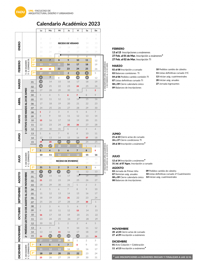 Calendario Académico 2023 Académica